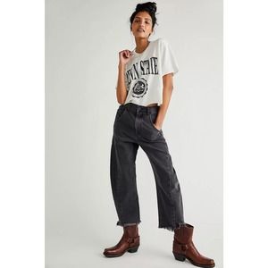 Free People Extreme Barrel Jeans Black Size 28